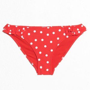 NWOT & Other Stories Red Dotted Ruffle Bikini Bottom Briefs | Size 6